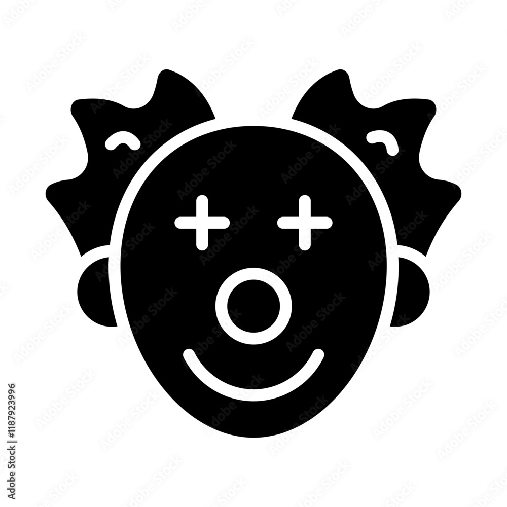 Clown Face Solid Icon