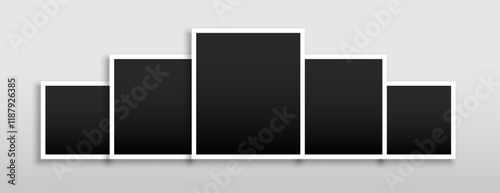 isolated empty photo frame collage layout for wall snapshot