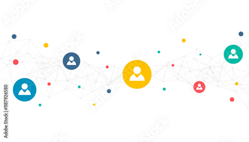 people connecting social network concept template in lowpoly style