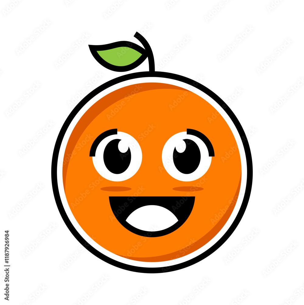 Obraz premium Illustration of a cute laughing orange mascot
