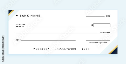 blank bank check template. cheque page form checkbook