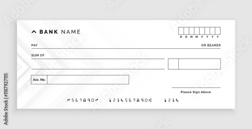blank bank cheque check draft mockup design