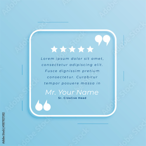 web remark or quote testimonial background with comma design