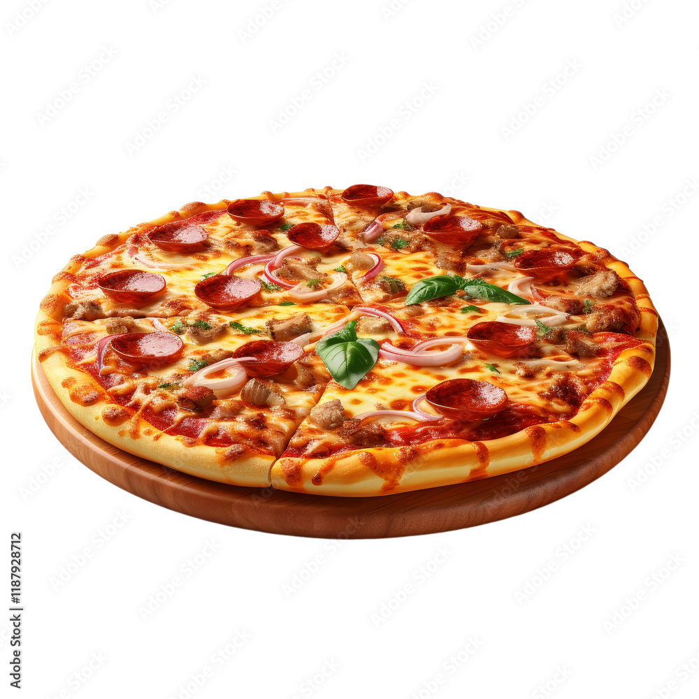 a pizza on an isolated background a pizza on an isolated background