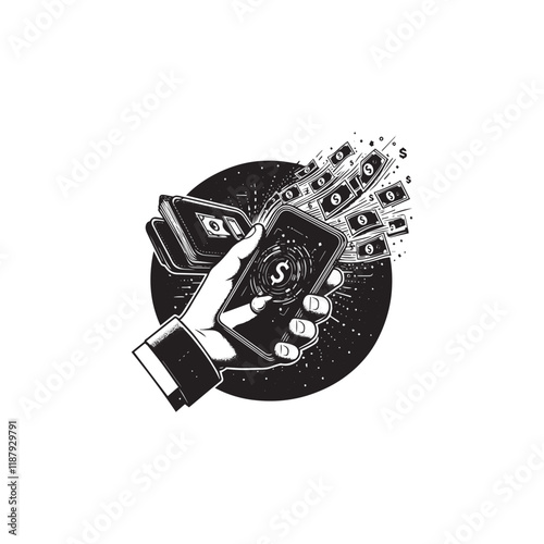 E-wallet silhouette icon vector symbol design art illustration