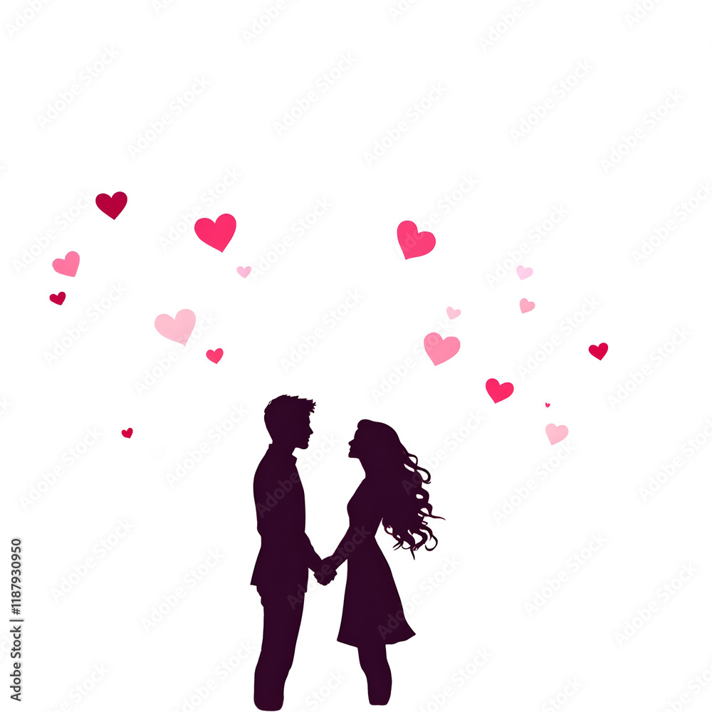 Playful Valentine's Day Couple Illustration Playful Valentine's Day Couple Illustration