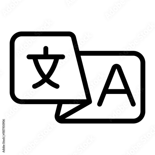 Language Translate Line Icon