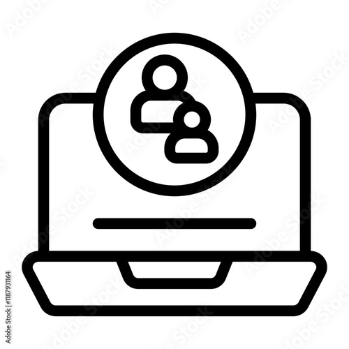 Laptop Control Line Icon