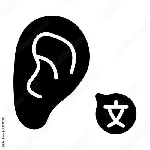 Listening Language Solid Icon