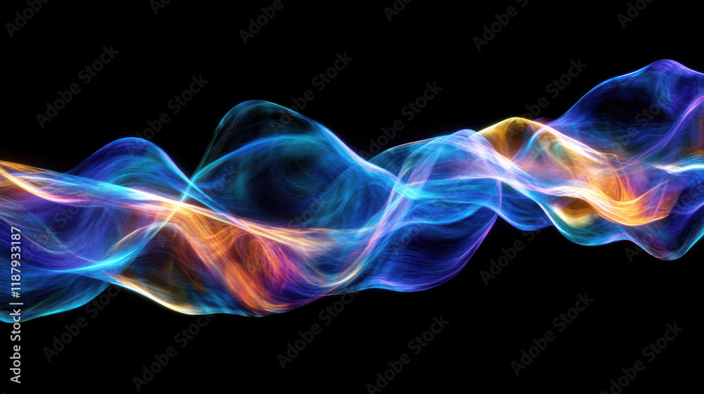 Prompt: A radiant abstract holographic wave in fluid motion, forming a dynamic ribbon of iridescent colors. Light dances across the surface, highlighting its spectrum. Prompt: A radiant abstract holographic wave in fluid motion, forming a dynamic ribbon of iridescent colors. Light dances across the surface, highlighting its spectrum.