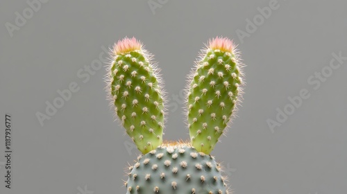 Bunny Cactus Plant With Pink Buds photo