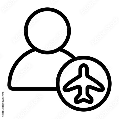 People Jet Lag Line Icon