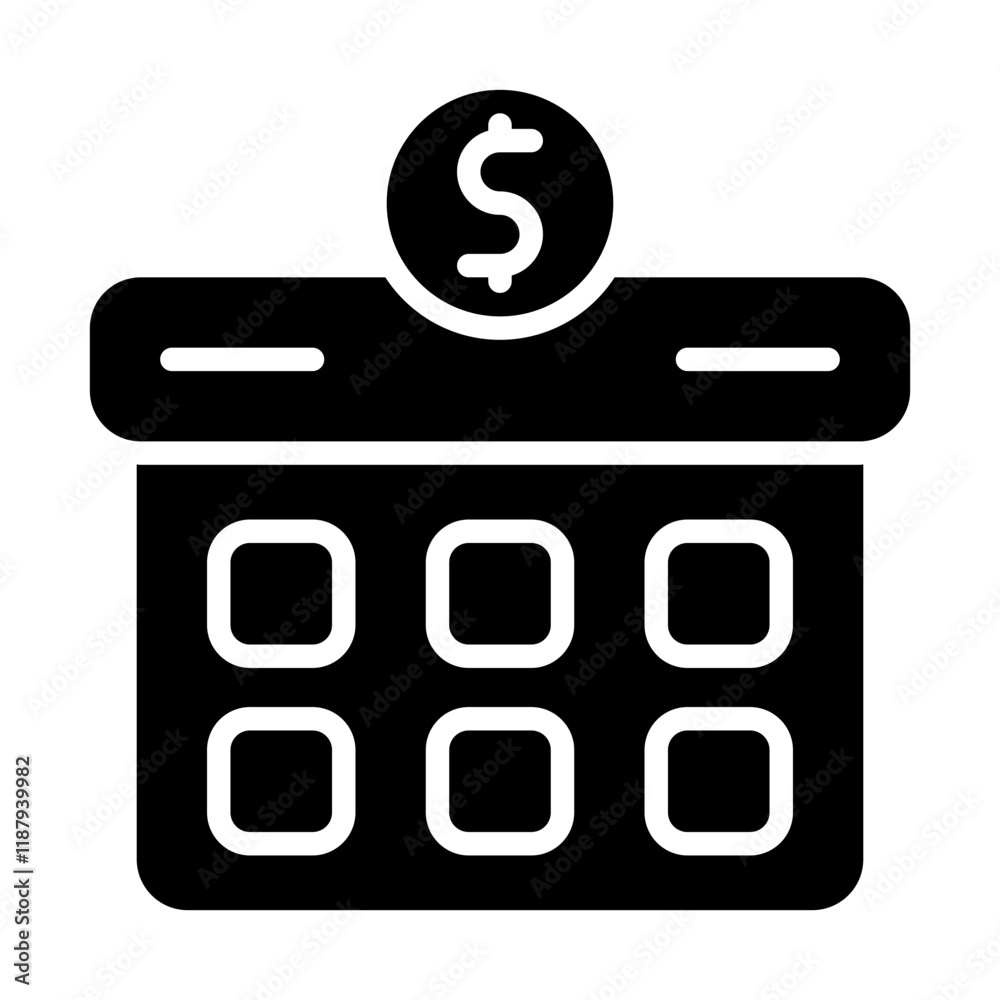 Schedule Transaction Solid Icon Schedule Transaction Solid Icon