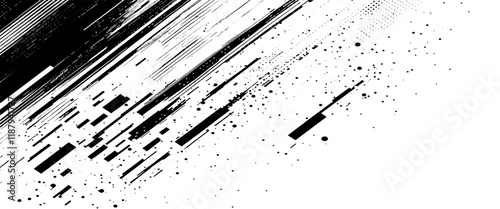 Vector minimalist grunge background with halftone effect ink splatter brush stroke grunge art.
