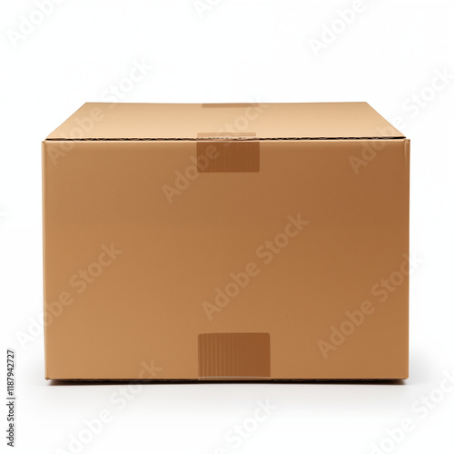Closed Cardboard Box Shipping Carton Packaging Delivery Blank Brown