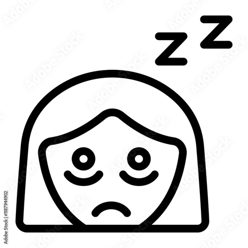 Women Sleepless Line Icon