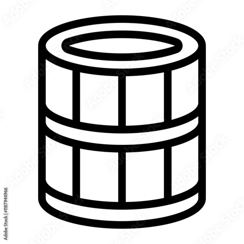 Wooden Barrel Line Icon