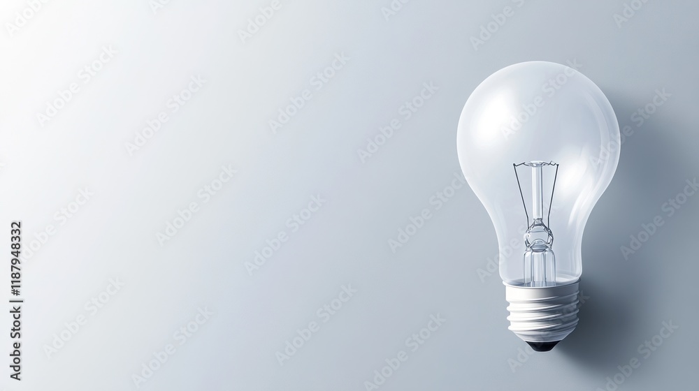 Single clear lightbulb on white background. Single clear lightbulb on white background.