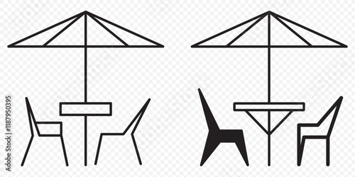 Terrace cafe icon Vector illustration in black . terrace cafe vector icon illustration sign . eps 10.