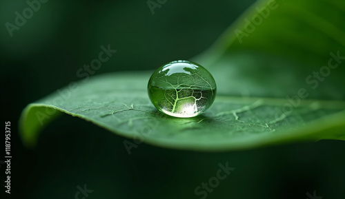 water drops on green leaf