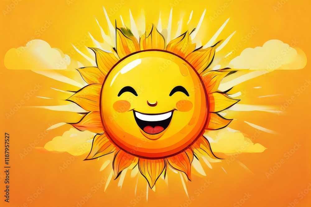 sun yellow or orange with rays smiling sun face with cheerful ex sun yellow or orange with rays smiling sun face with cheerful ex