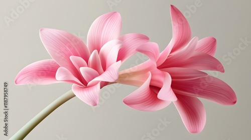 Two Delicate Pink Flowers Gracefully Bloom Together