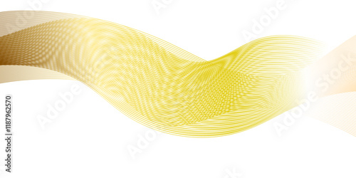 Abstract frequency wave gold line vector business texture. Pattern line blend curve flow futuristic. Modern background futuristic energy sound waves technology concept white background.