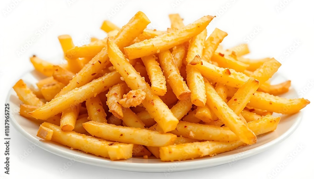 Delicious Seasoned French Fries on a Plate Delicious Seasoned French Fries on a Plate