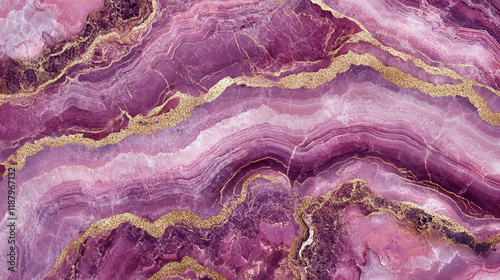 Wallpaper Mural Vibrant pink and gold agate pattern showcasing natural stone beauty in rich textures Torontodigital.ca