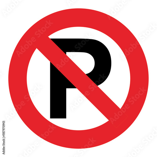 parking ban symbol on transparent background