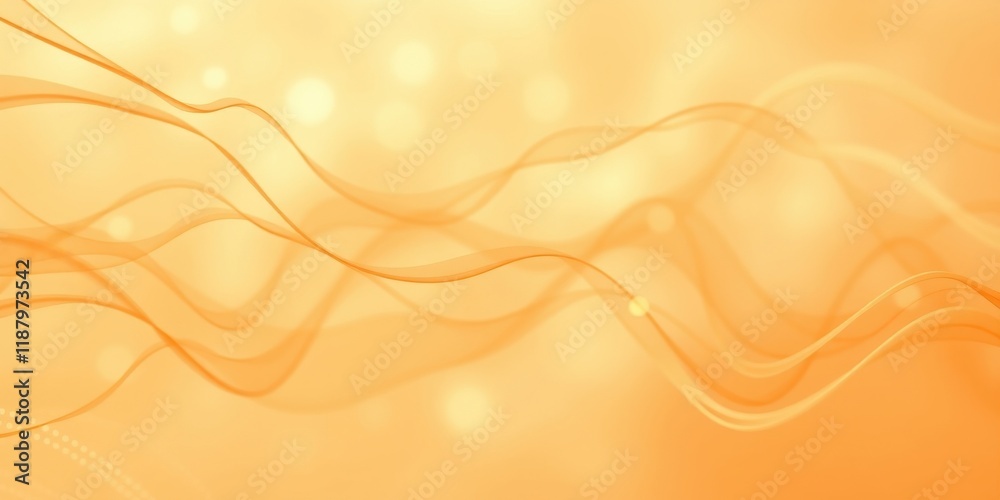 Fototapeta premium Abstract golden waves and soft bokeh background with a gentle glow