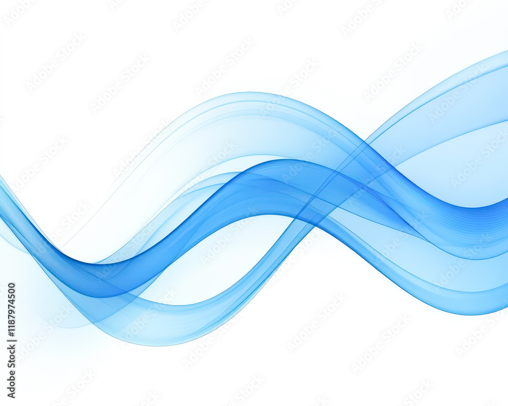 Fototapeta premium A blue wave with a white background