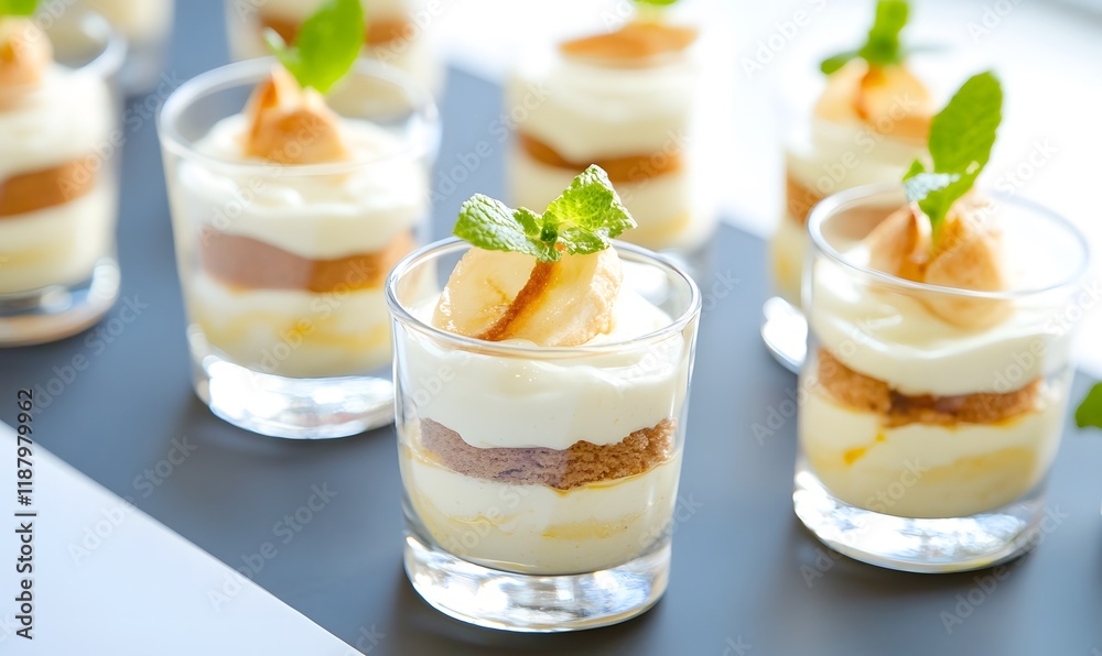 Banana pudding layered dessert, Generative AI Banana pudding layered dessert, Generative AI