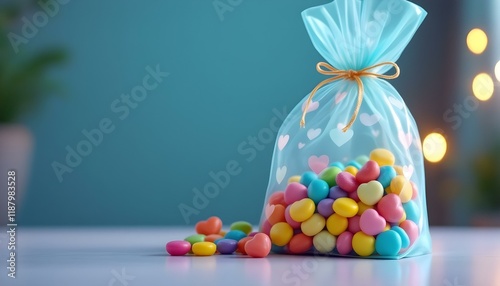 A Colorful Candy Bag Filled with a Delightful Variety of Vibrant Sweets for Everyone