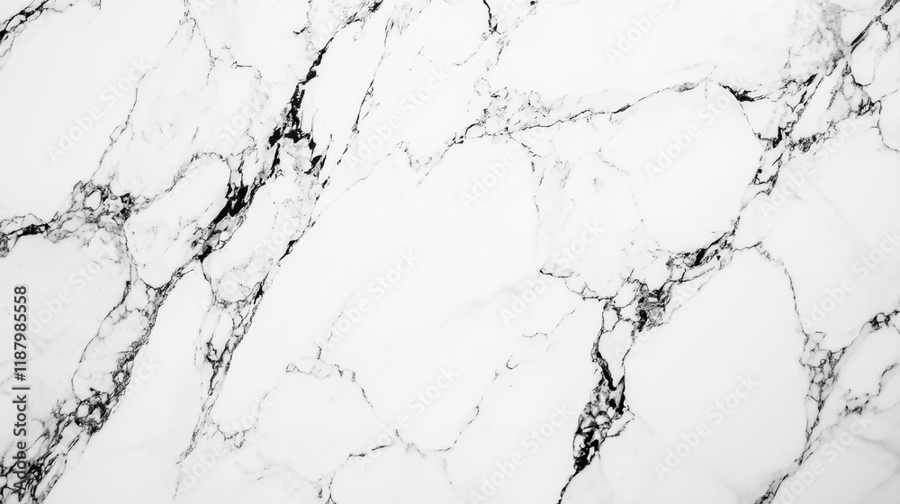 Fototapeta premium Elegant white marble surface showcasing natural veining patterns for interior design