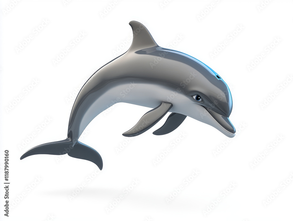 Fototapeta premium Playful Dolphin Leaps Through Air,Ocean Joy!