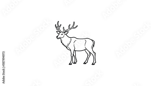 elk logo, design, art, logo design, minimalist, line art