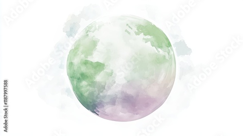 Fototapeta Naklejka Na Ścianę i Meble -  Watercolor hand painted planet Earth isolated on white background. Symbol of life,Environmental problems and environmental protection ecology,Hand drawn Globe watercolour paint,Earth Day.