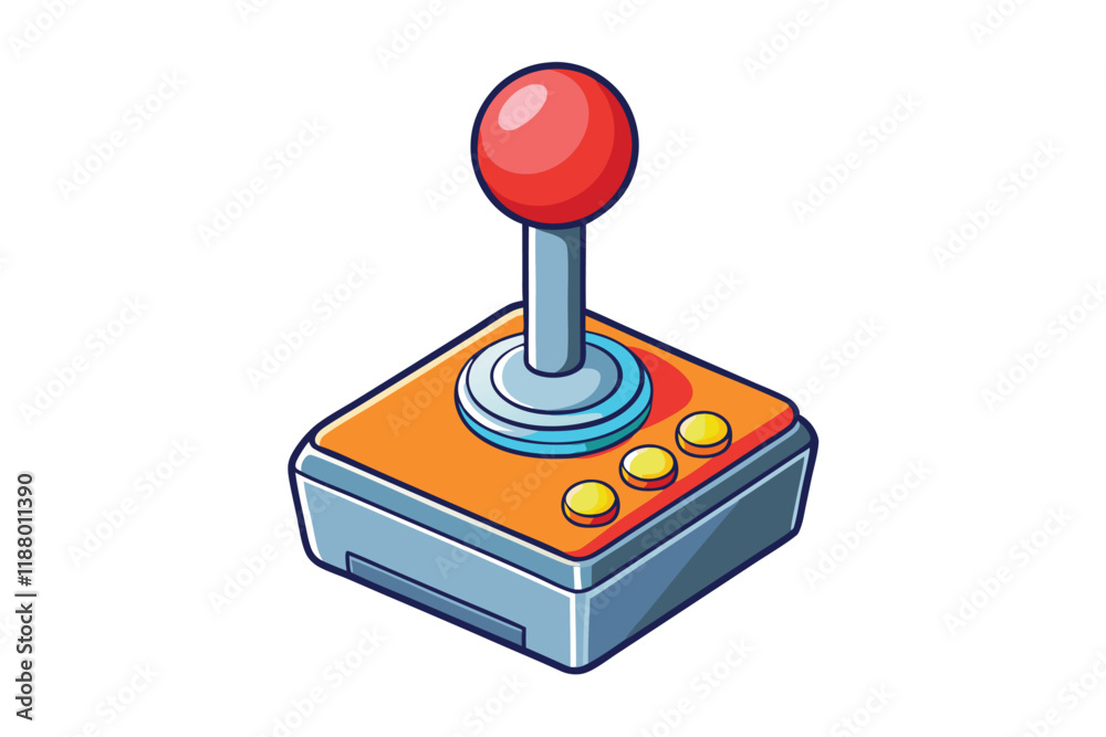 Vibrant joystick icon with retro inspired design and colorful buttons, ideal for gaming projects, retro arcade themes, or technology branding Vibrant joystick icon with retro inspired design and colorful buttons, ideal for gaming projects, retro arcade themes, or technology branding
