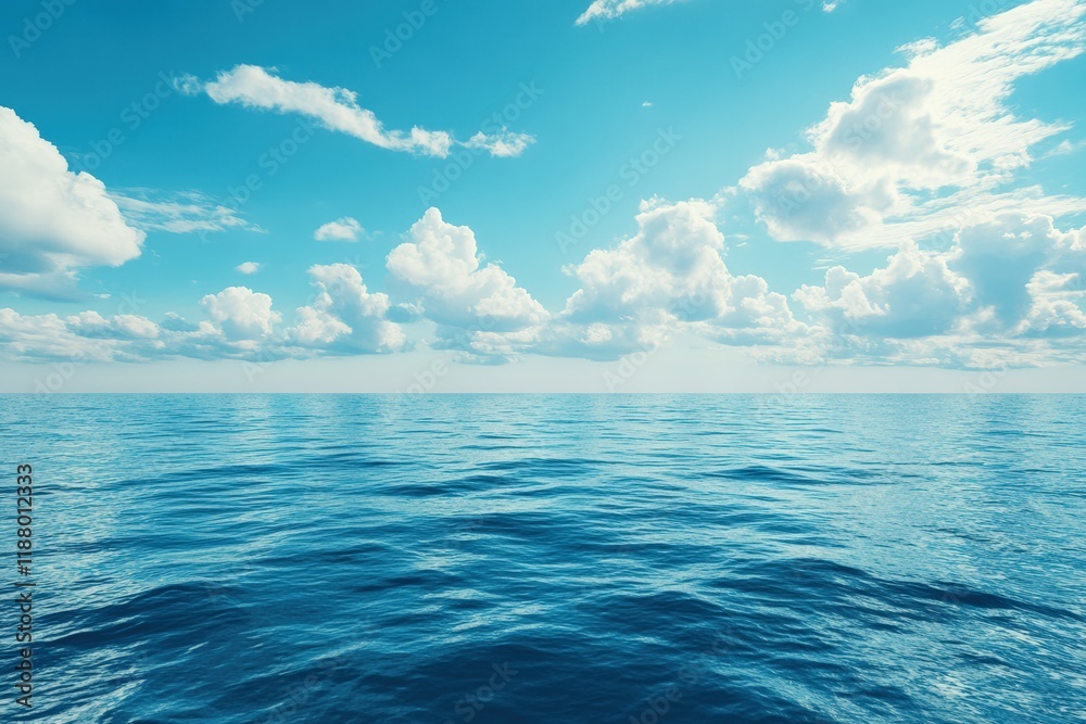 Fototapeta premium Crystal clear ocean waters stretching to the distant horizon tranquil seascape nature photography coastal serenity aerial view calmness