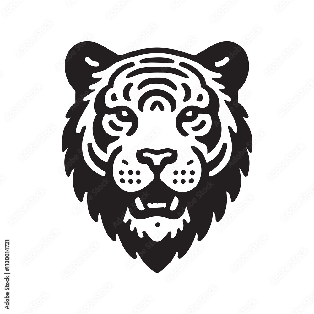 Obraz premium Tiger Head silhouette vector 