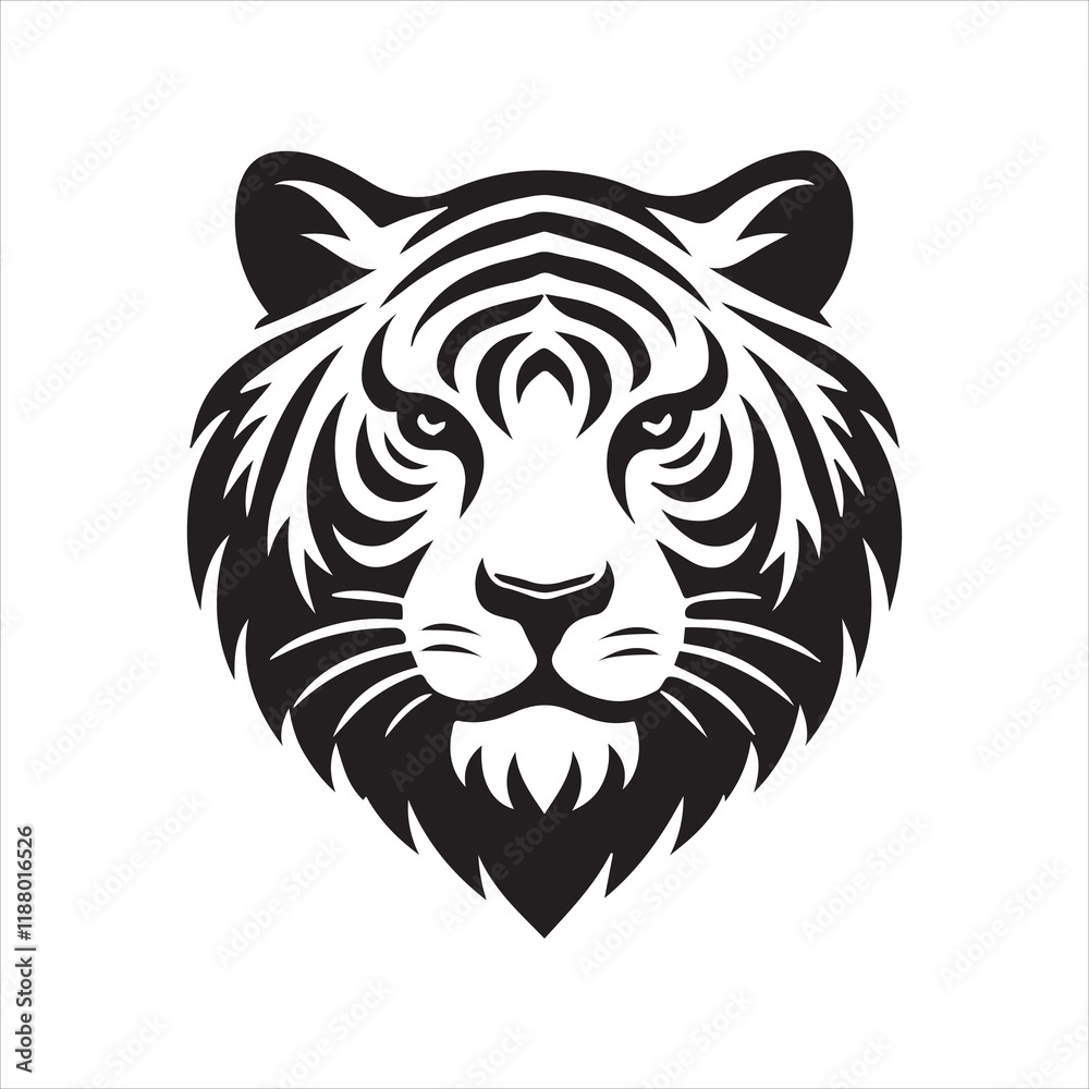 head of tiger silhouette vector illustration head of tiger silhouette vector illustration
