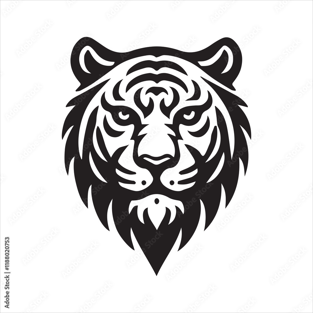 head of tiger silhouette vector illustration head of tiger silhouette vector illustration