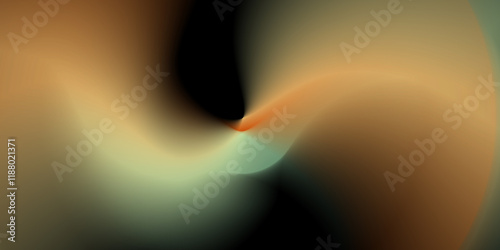 Abstract swirling gradient background with muted orange, green and black hues