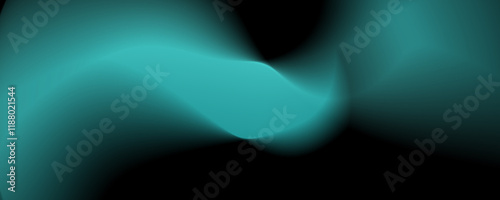 Abstract swirling teal and black gradient background with soft blurred edges