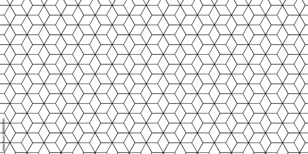 Fototapeta premium Seamless pattern with hexagon square cube geometric pattern shapes grid metal element texture design. vector tiles gradient science web tech connection triangle diamond honeycomb hexagon art.