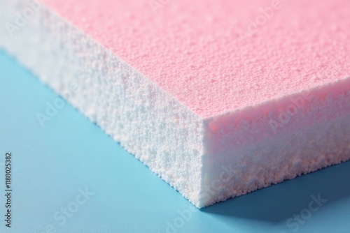 Close-up of white polyurethane foam with memory effect on elastic polyurethane background, conform, memory foam, elasticity photo