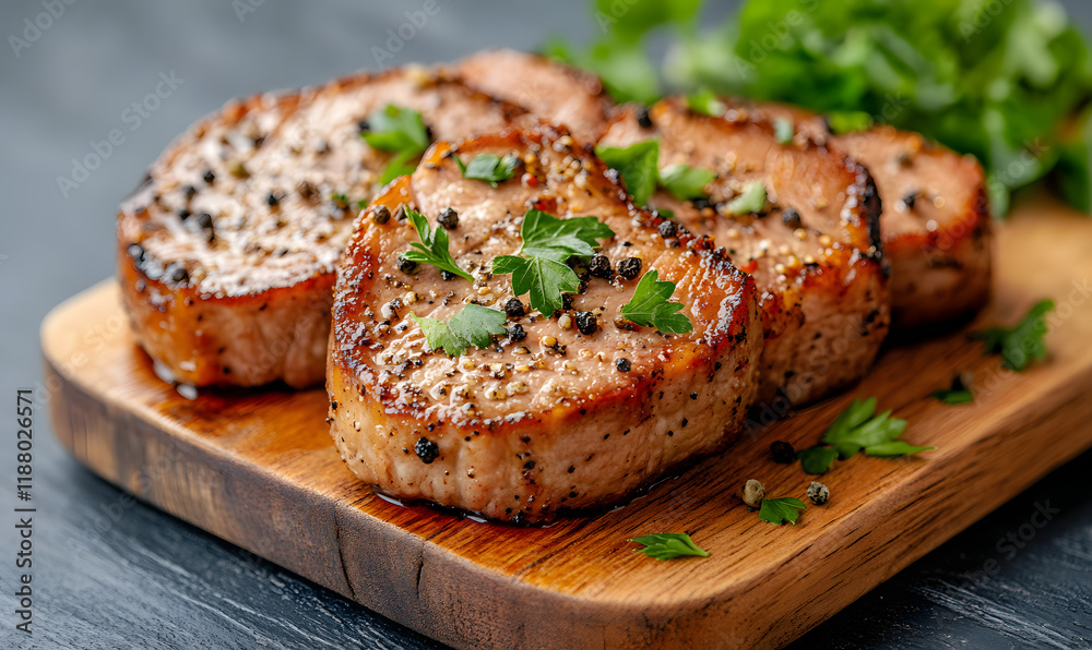 Picture of cute pig, pork, processed food, photograph or illustrator for advertising Picture of cute pig, pork, processed food, photograph or illustrator for advertising