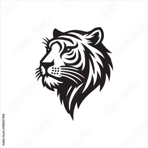 Wallpaper Mural head of tiger silhouette vector illustration Torontodigital.ca