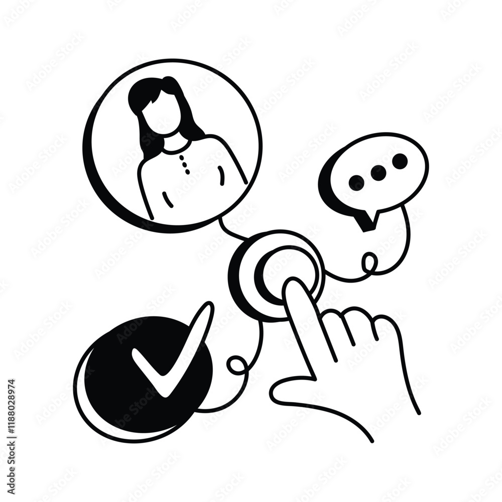 A user interacting with a digital interface, ready to use icon of interactivity A user interacting with a digital interface, ready to use icon of interactivity